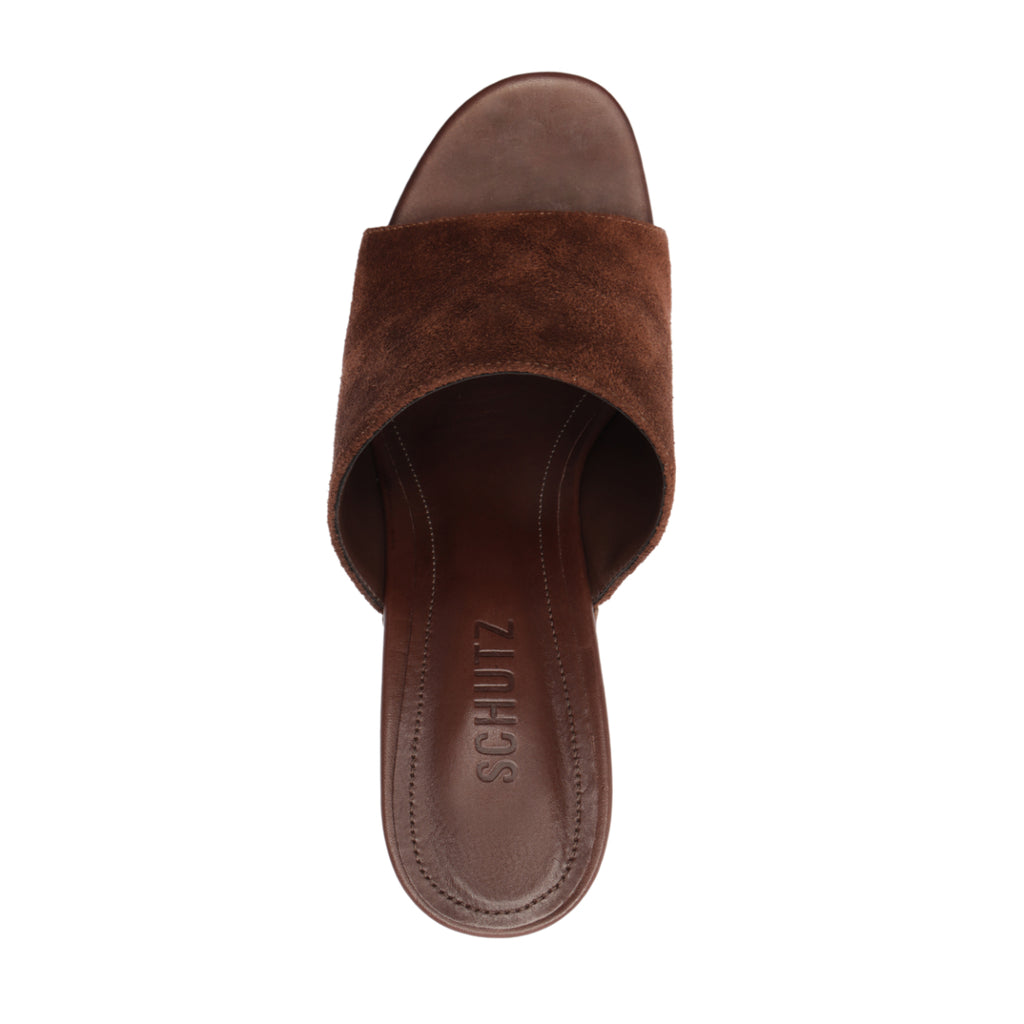 Dalle Studs Suede Sandal in Root Brown