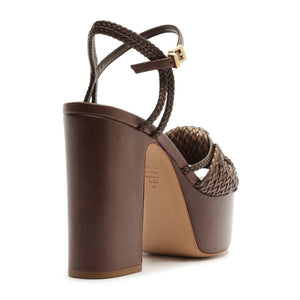 Kalina Platform Sandal in Root Brown