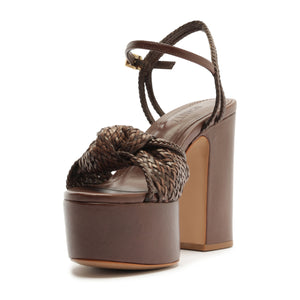 Kalina Platform Sandal in Root Brown