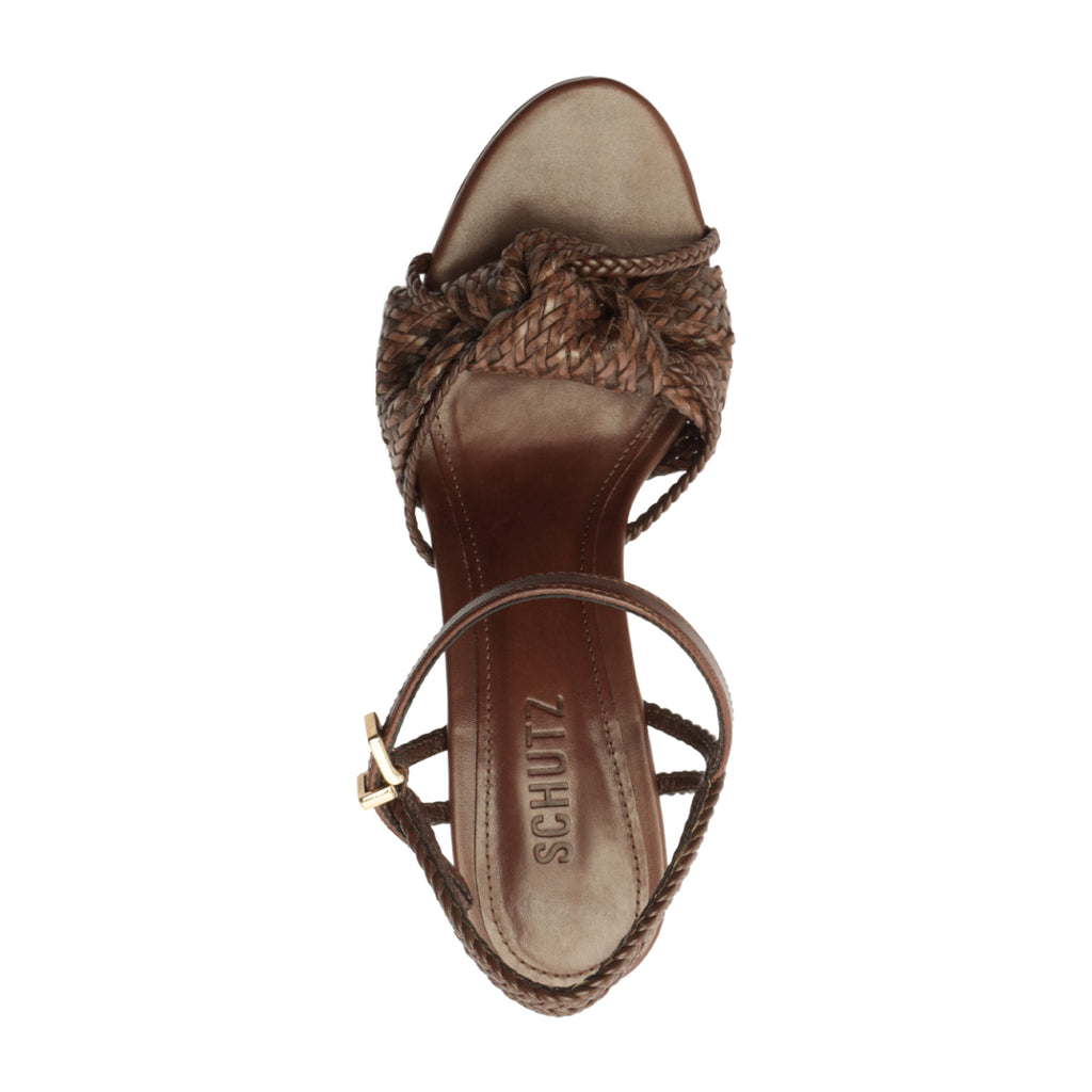 Kalina Platform Sandal in Root Brown