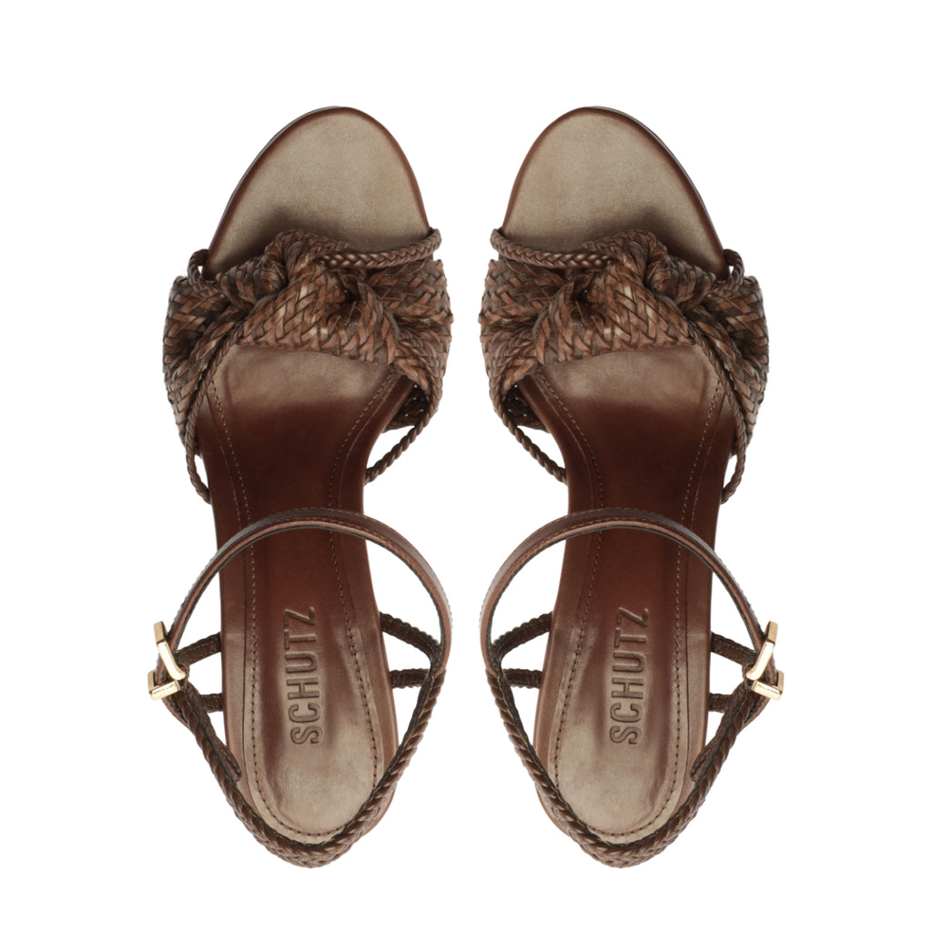 Kalina Platform Sandal in Root Brown