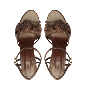 Kalina Platform Sandal in Root Brown