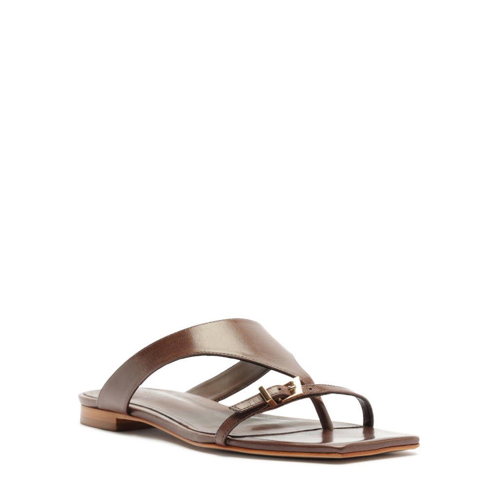 Tana Leather Sandal in Root Brown