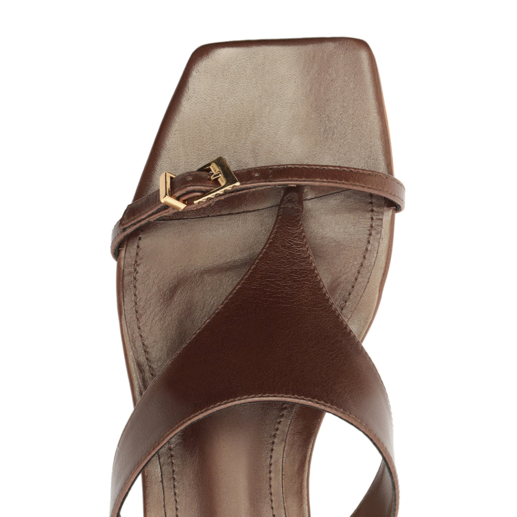Tana Leather Sandal in Root Brown