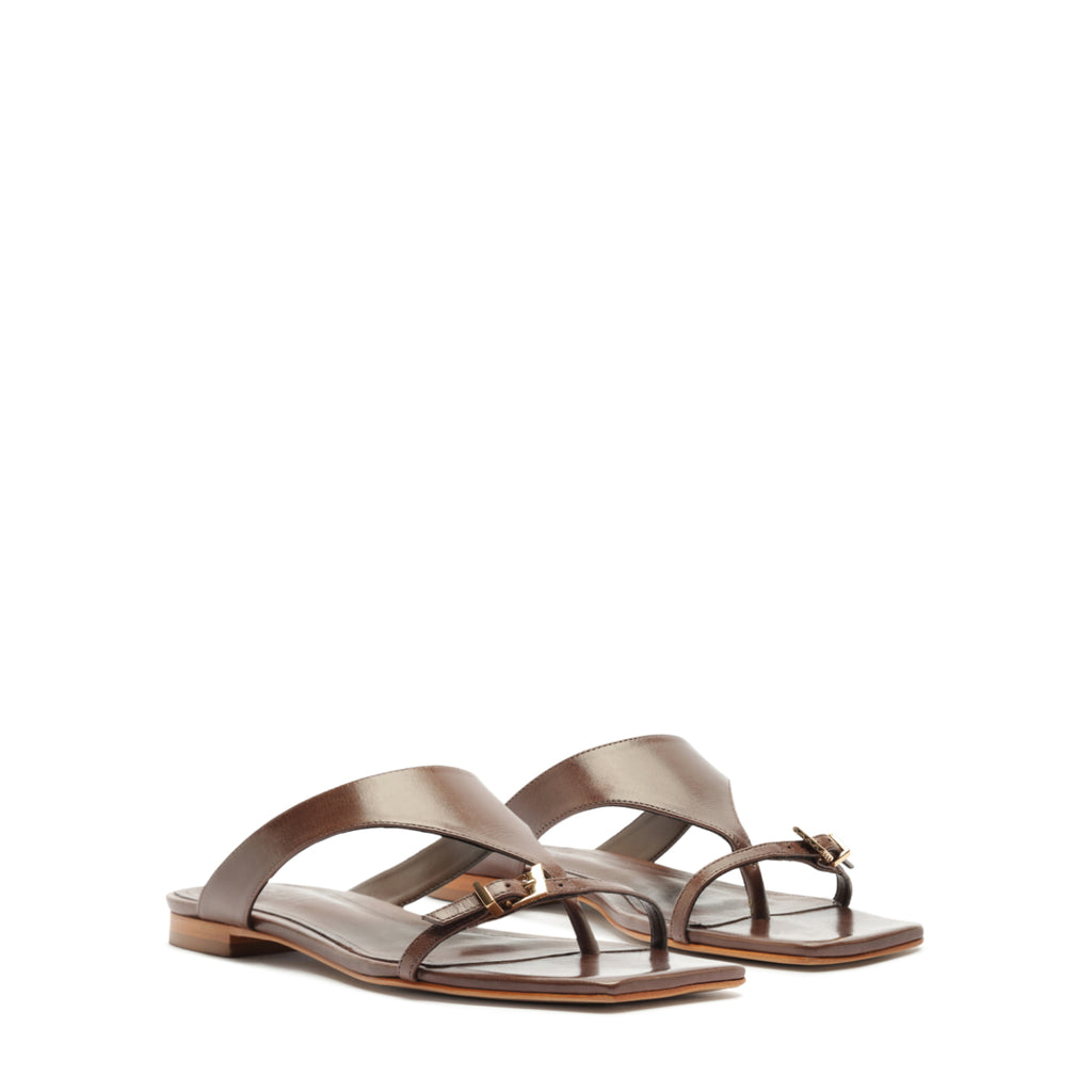 Tana Leather Sandal in Root Brown