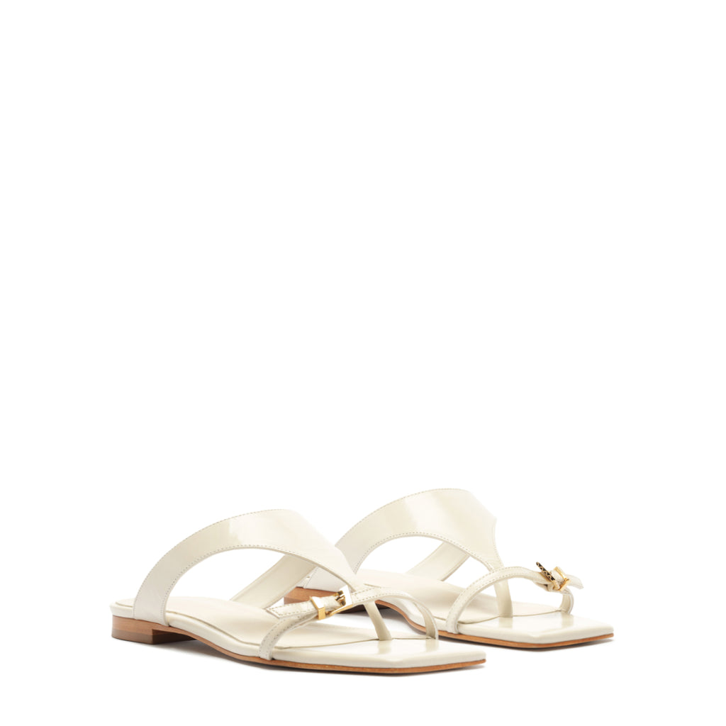 Tana Leather Sandal in Sugar White