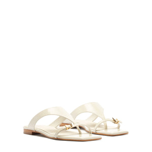 Tana Leather Sandal in Sugar White