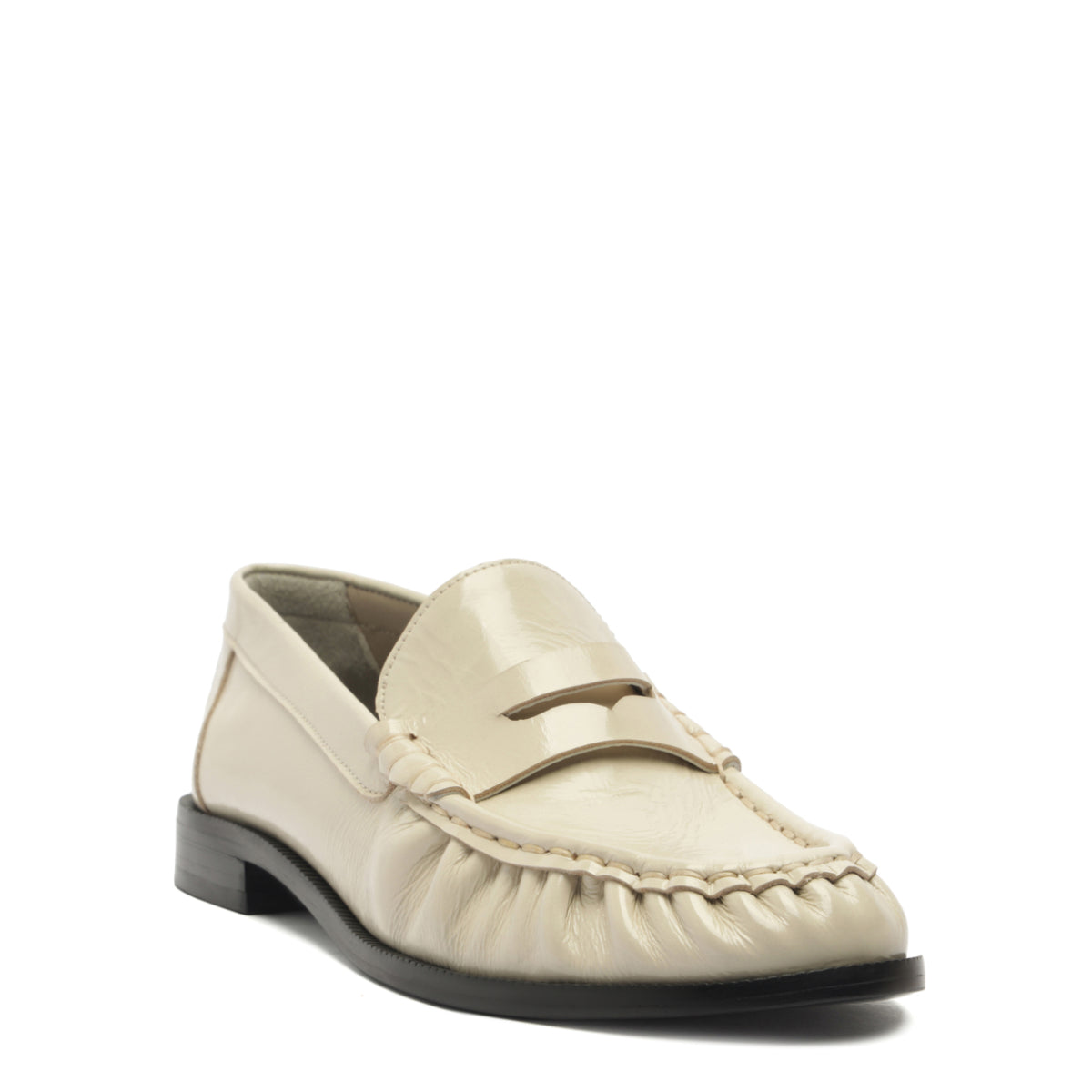 Tyche Patent Flat in Sugar White