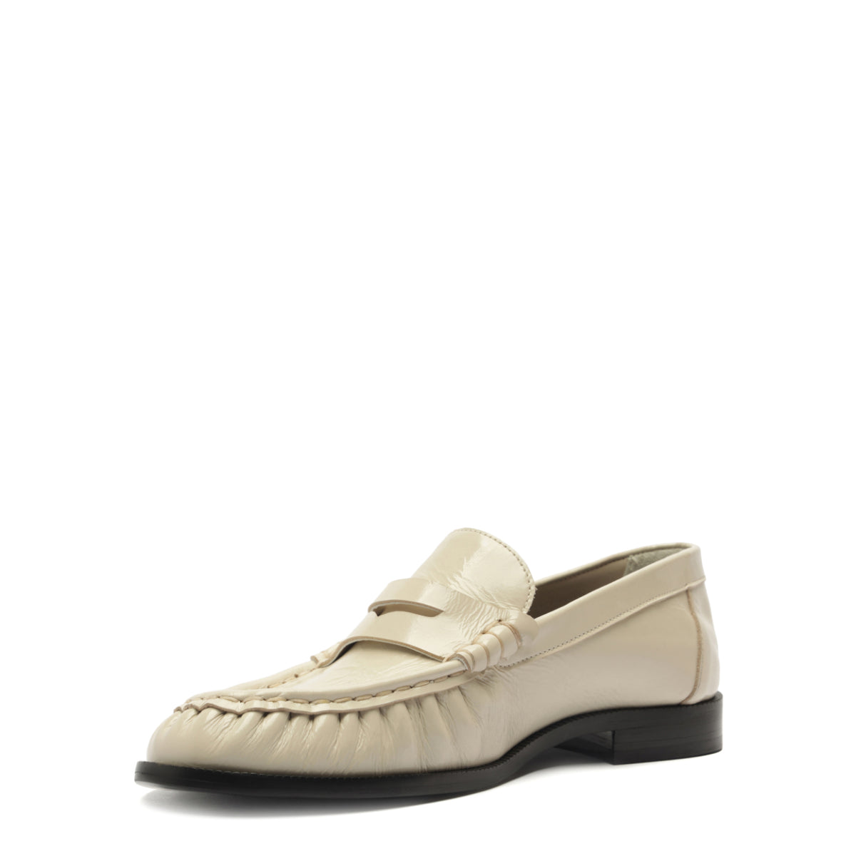 Tyche Patent Flat in Sugar White