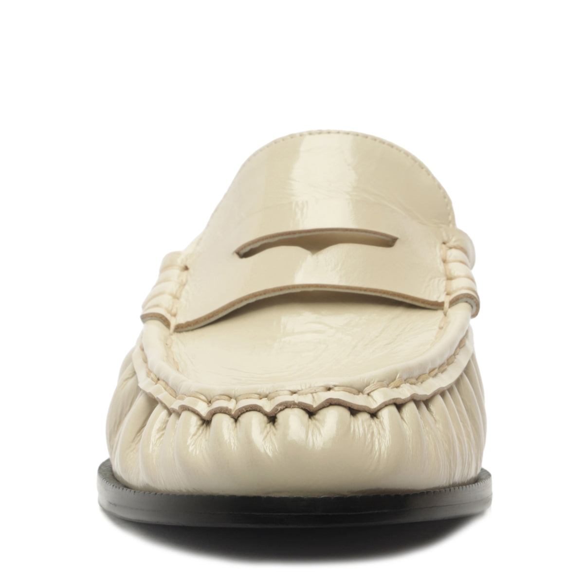 Tyche Patent Flat in Sugar White