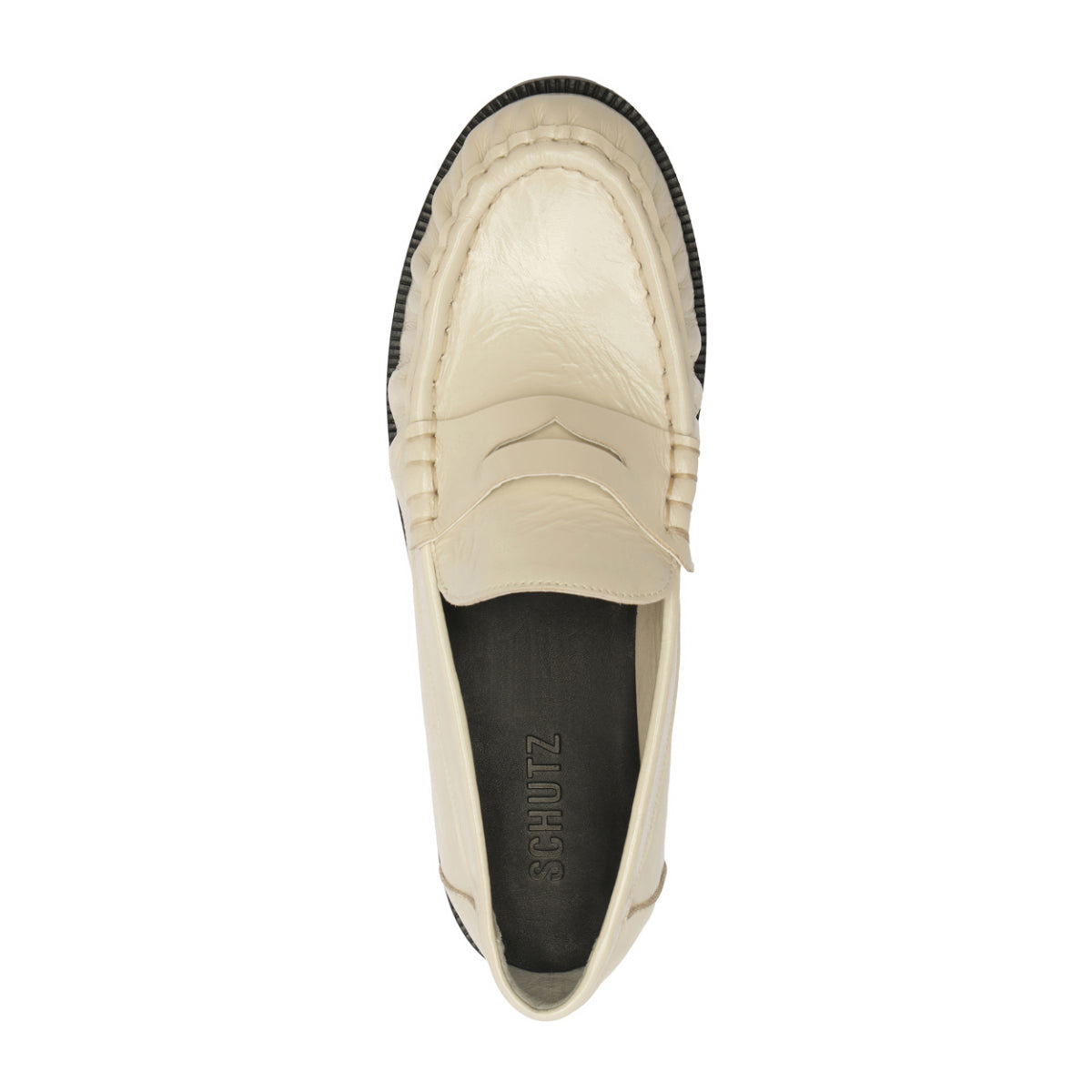 Tyche Patent Flat in Sugar White