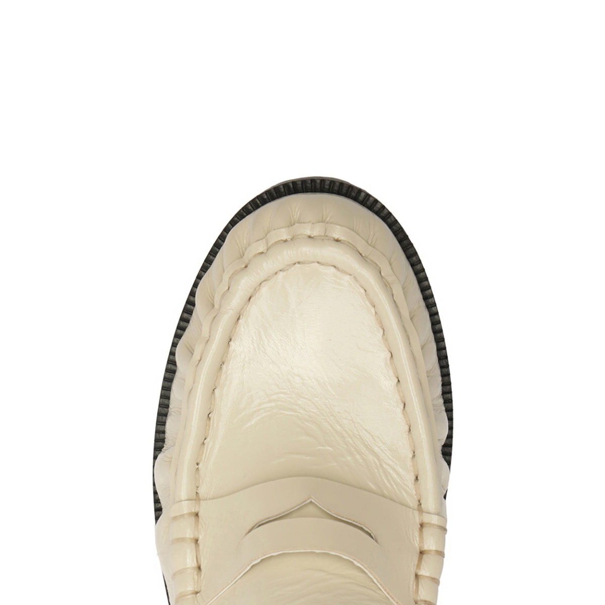 Tyche Patent Flat in Sugar White