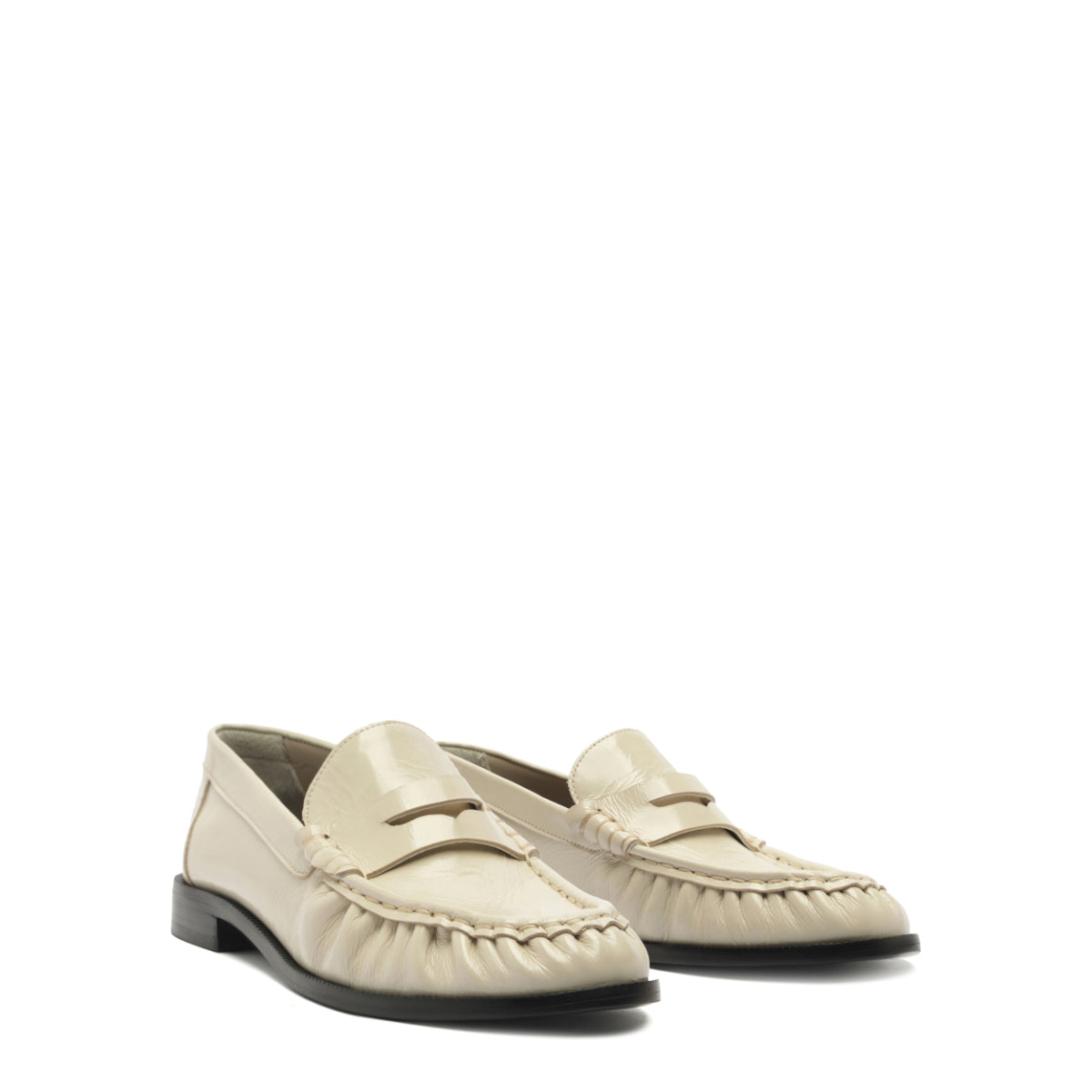Tyche Patent Flat in Sugar White