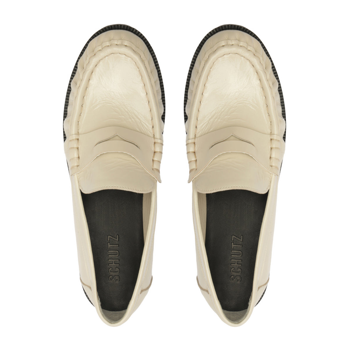 Tyche Patent Flat in Sugar White