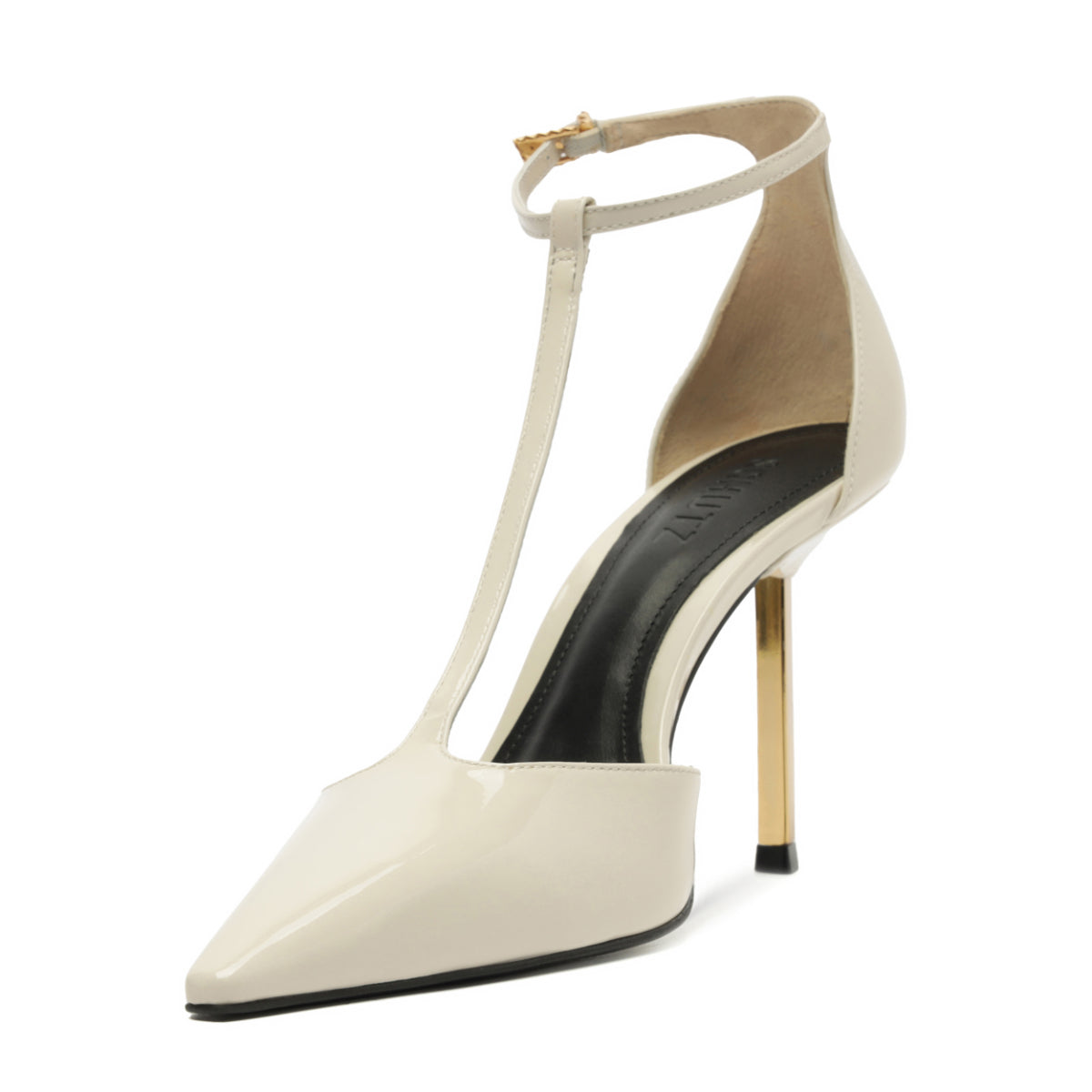 Allure T Patent Pump in Sugar White