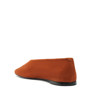 Courtney Suede Flat in Hazel Caramel