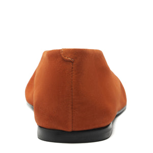 Courtney Suede Flat in Hazel Caramel