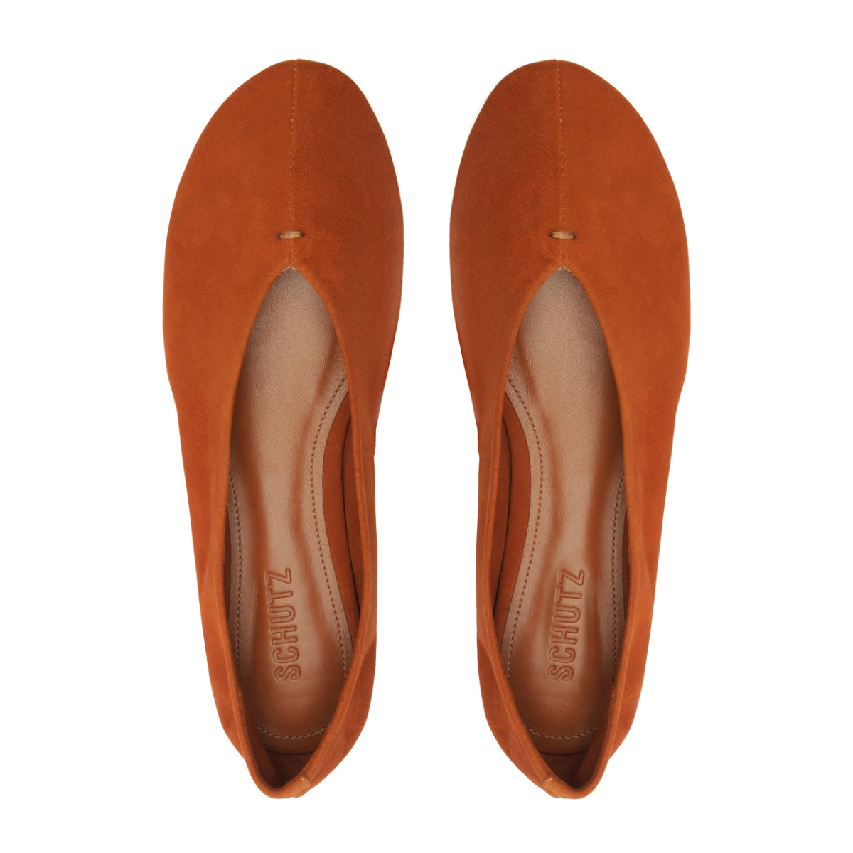Courtney Suede Flat in Hazel Caramel