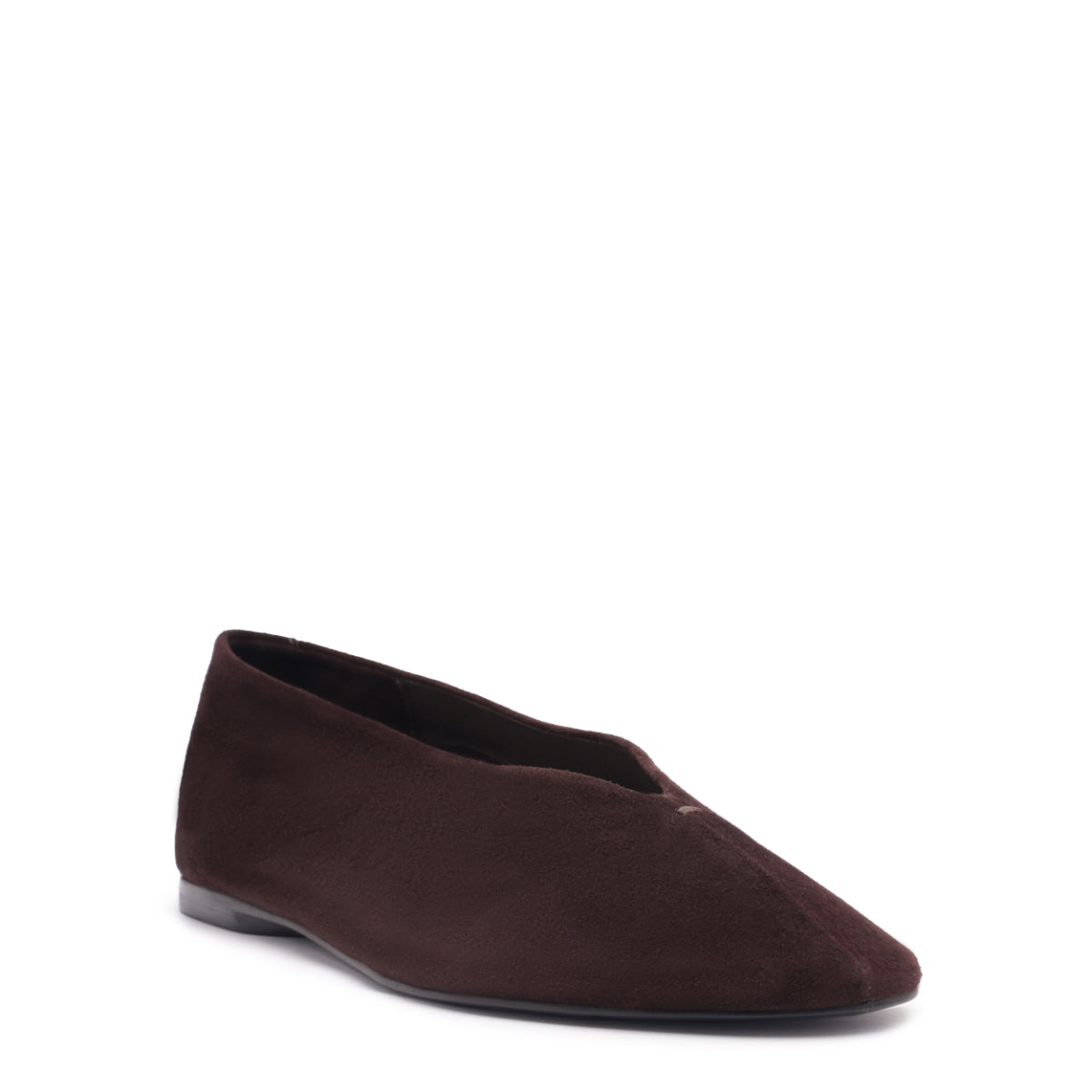 Courtney Suede Flat in Seal Brown
