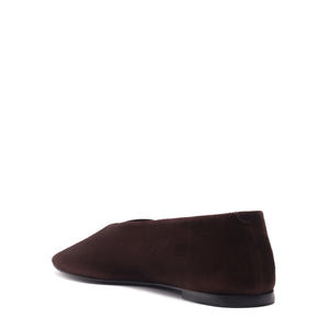 Courtney Suede Flat in Seal Brown