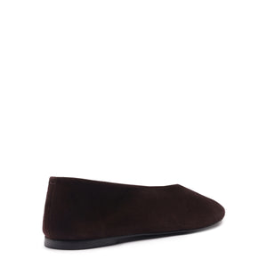 Courtney Suede Flat in Seal Brown