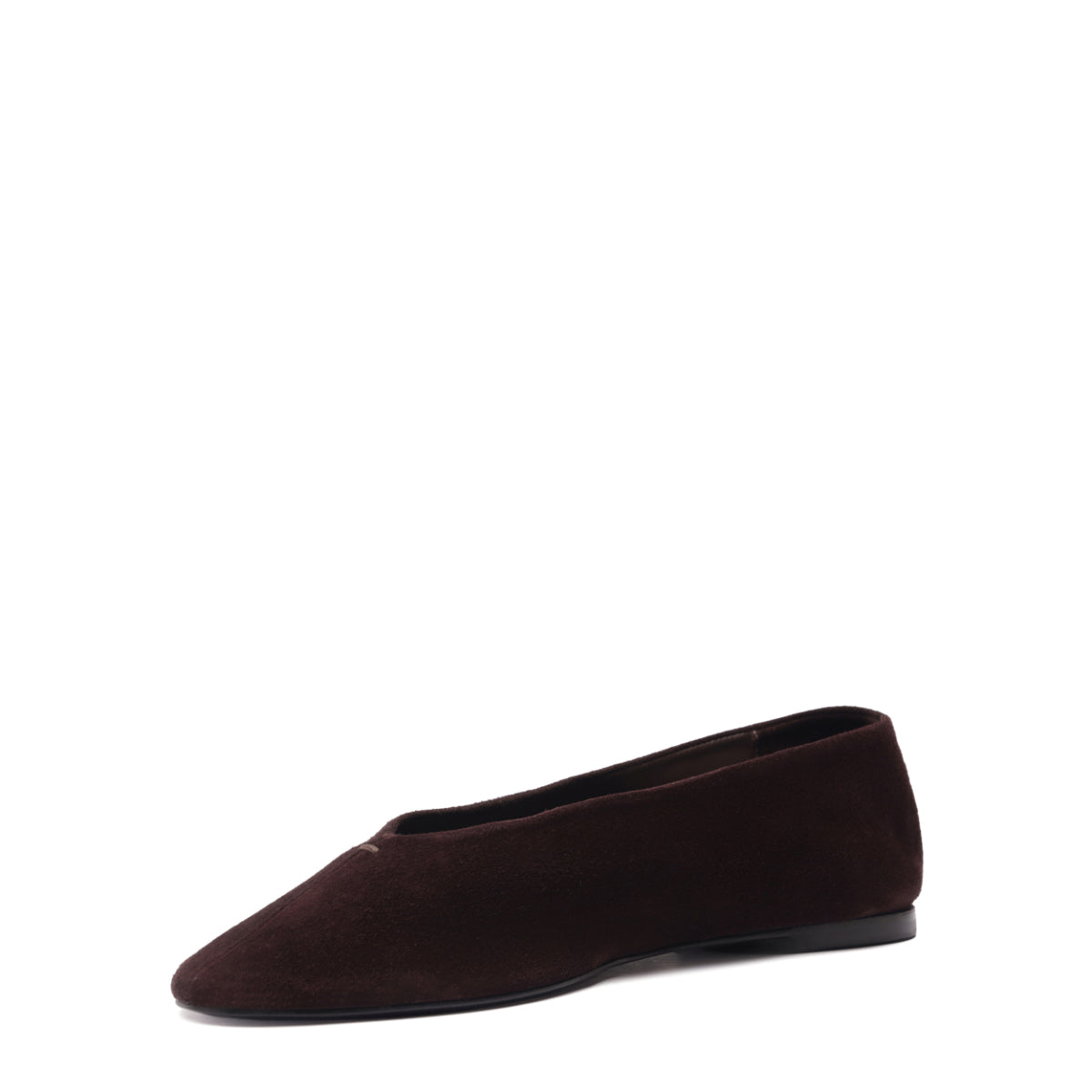 Courtney Suede Flat in Seal Brown