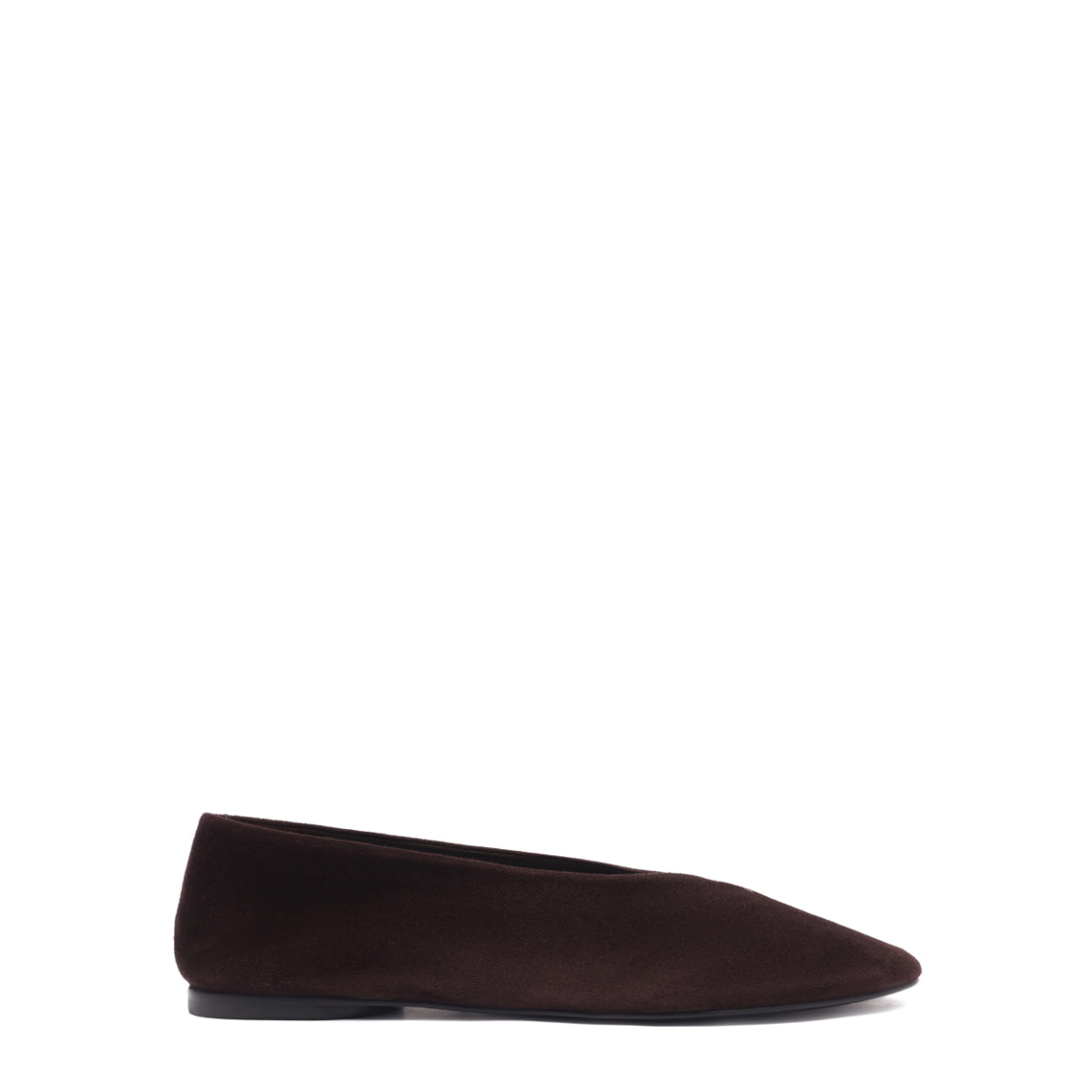 Courtney Suede Flat in Seal Brown