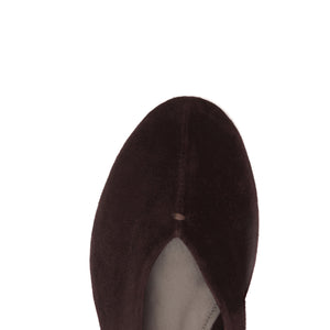 Courtney Suede Flat in Seal Brown