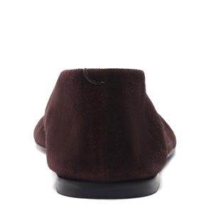 Courtney Suede Flat in Seal Brown