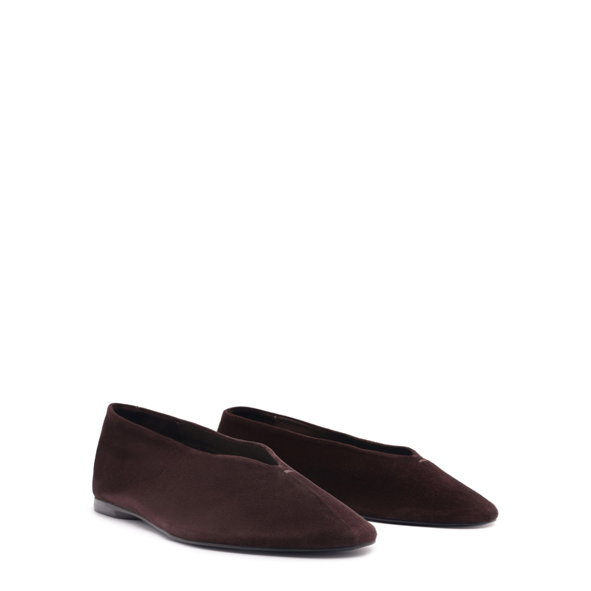 Courtney Suede Flat in Seal Brown