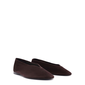 Courtney Suede Flat in Seal Brown