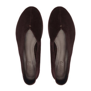 Courtney Suede Flat in Seal Brown