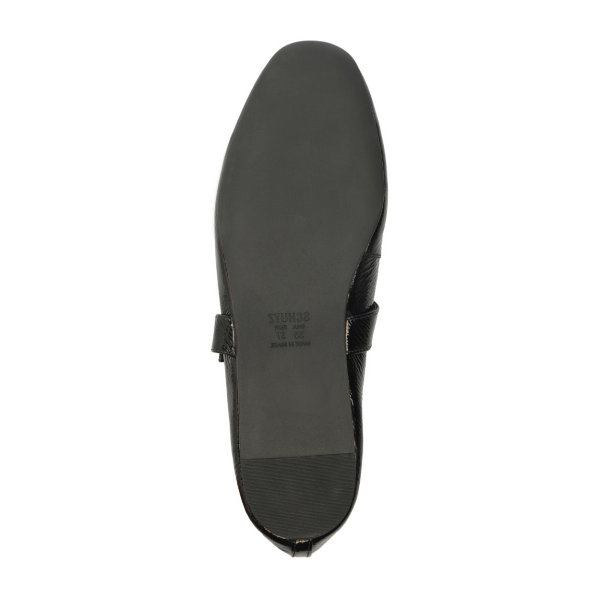 Courtney Buckle Patent Flat in Black