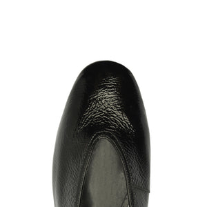 Courtney Buckle Patent Flat in Black