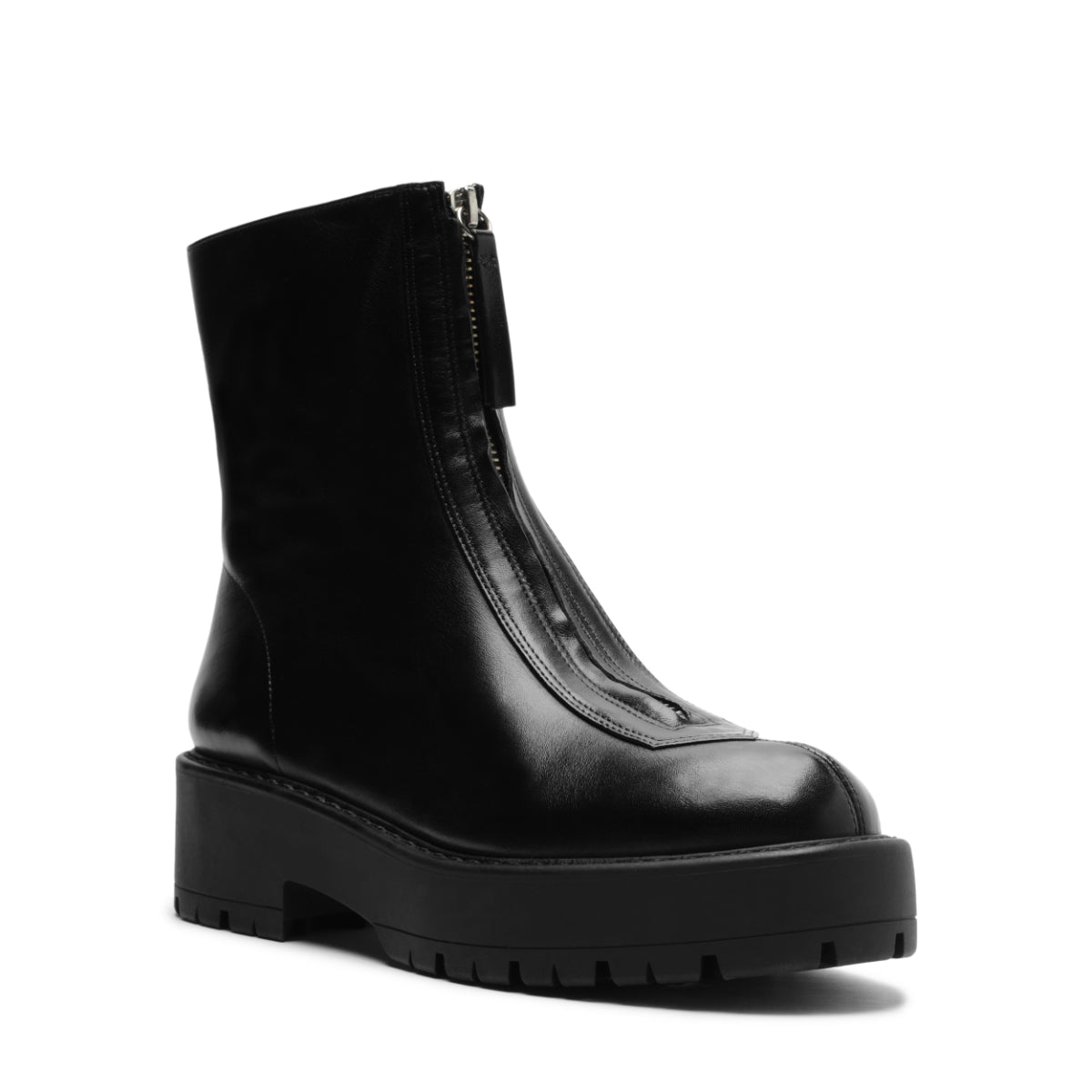 Farrah Leather Bootie in Black