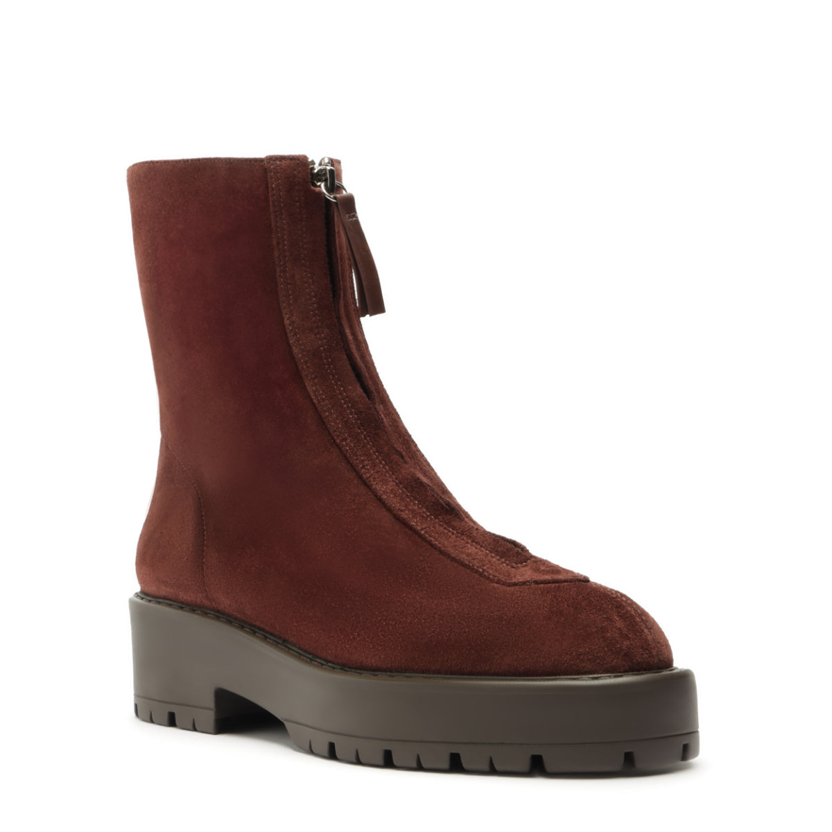 Farrah Leather Bootie in Root Brown
