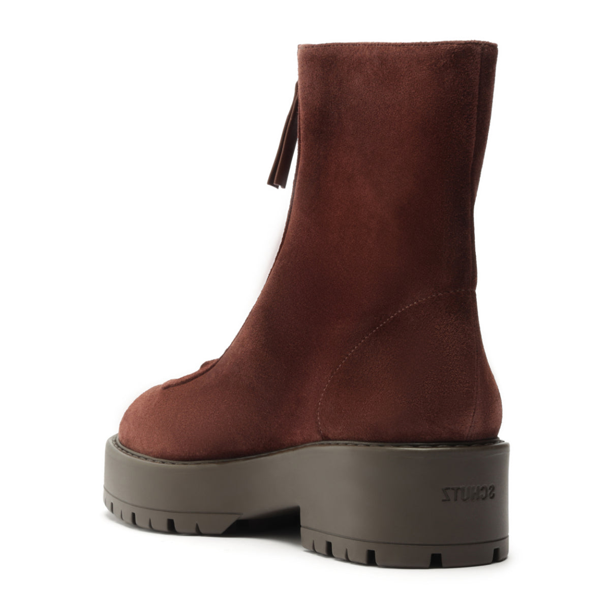 Farrah Leather Bootie in Root Brown