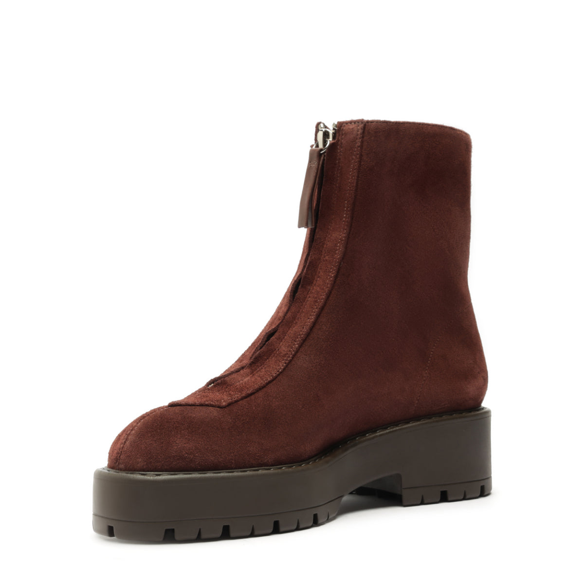 Farrah Leather Bootie in Root Brown