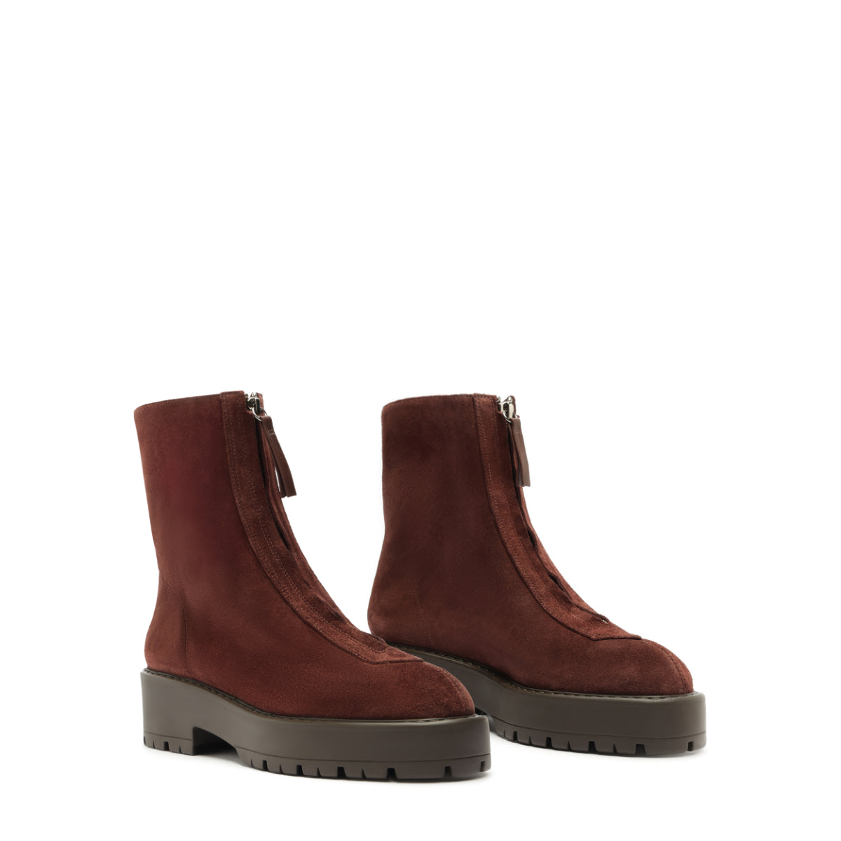 Farrah Leather Bootie in Root Brown