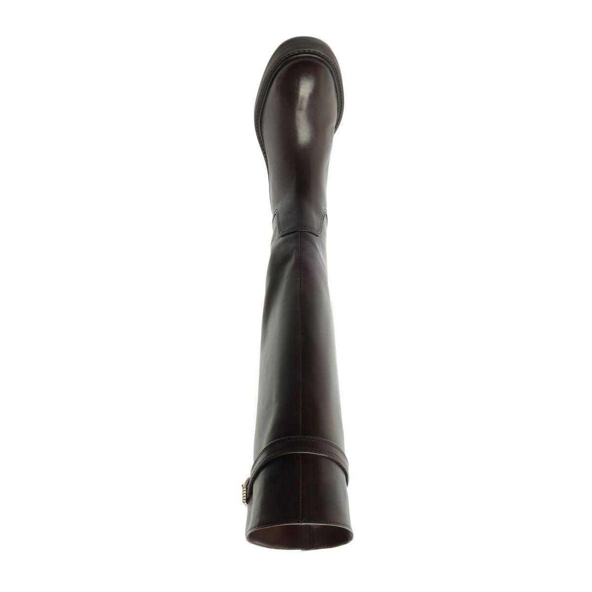 Bianca Leather Boot in Maplewood