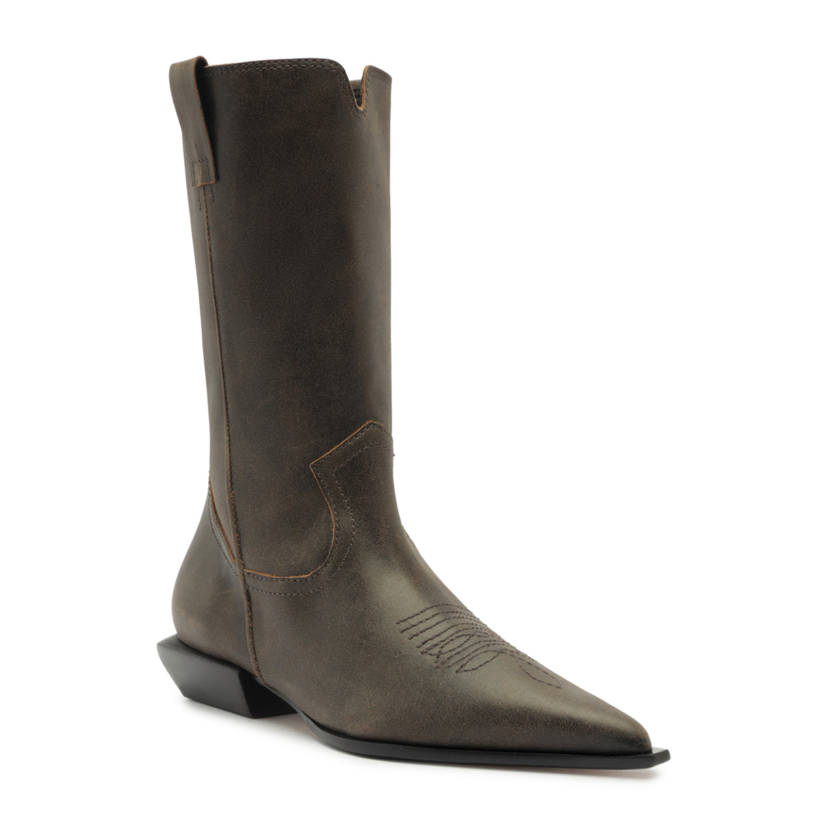 Ashley Leather Bootie in Black