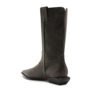 Ashley Leather Bootie in Black