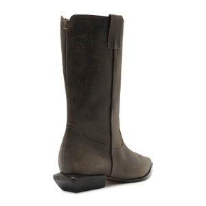 Ashley Leather Bootie in Black