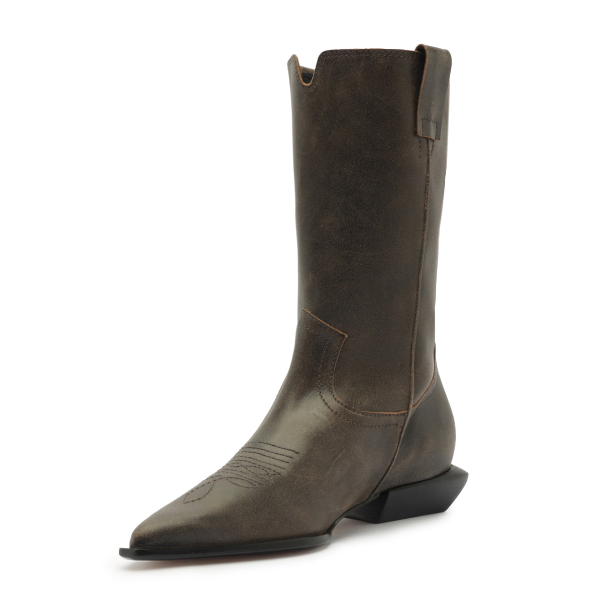 Ashley Leather Bootie in Black