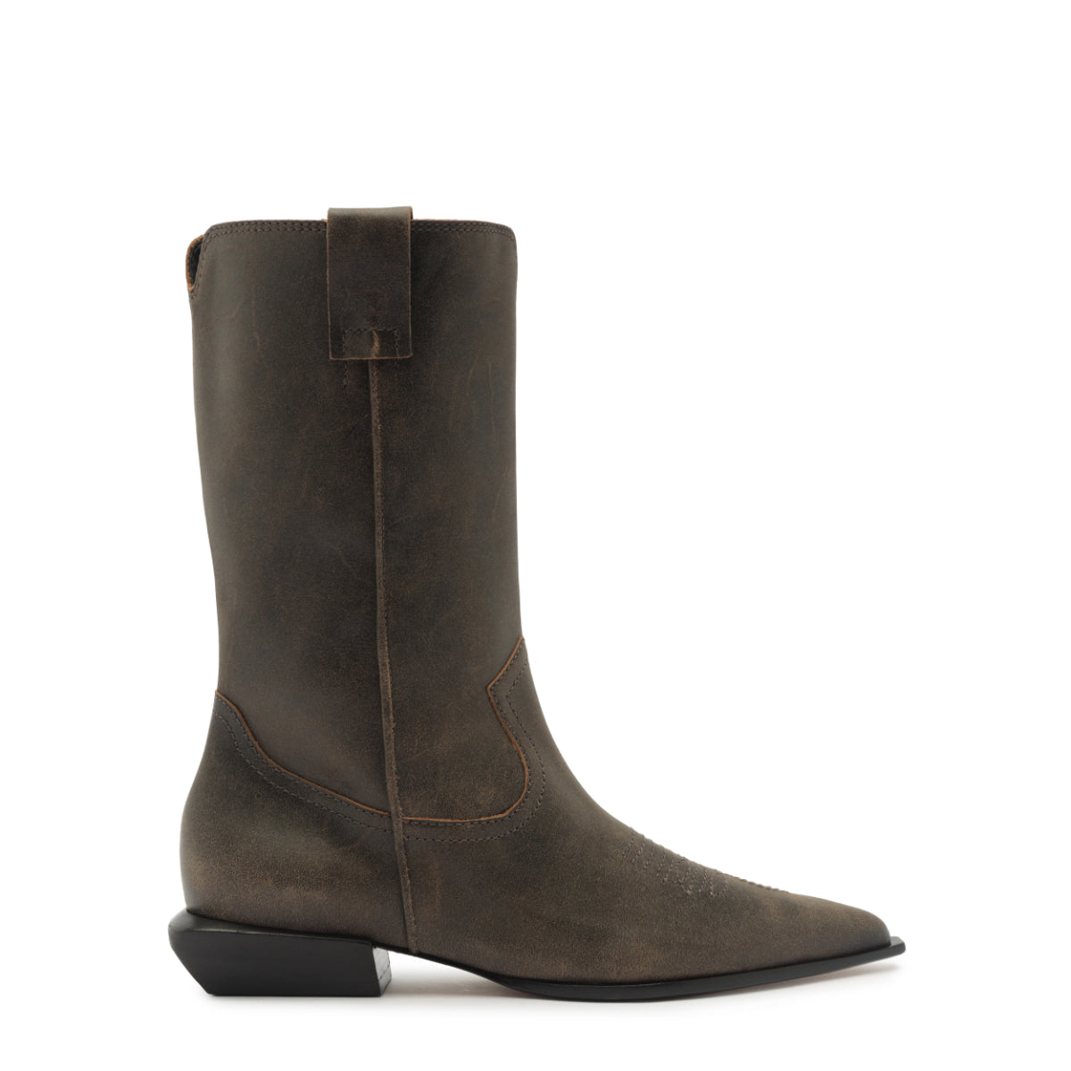 Ashley Leather Bootie in Black