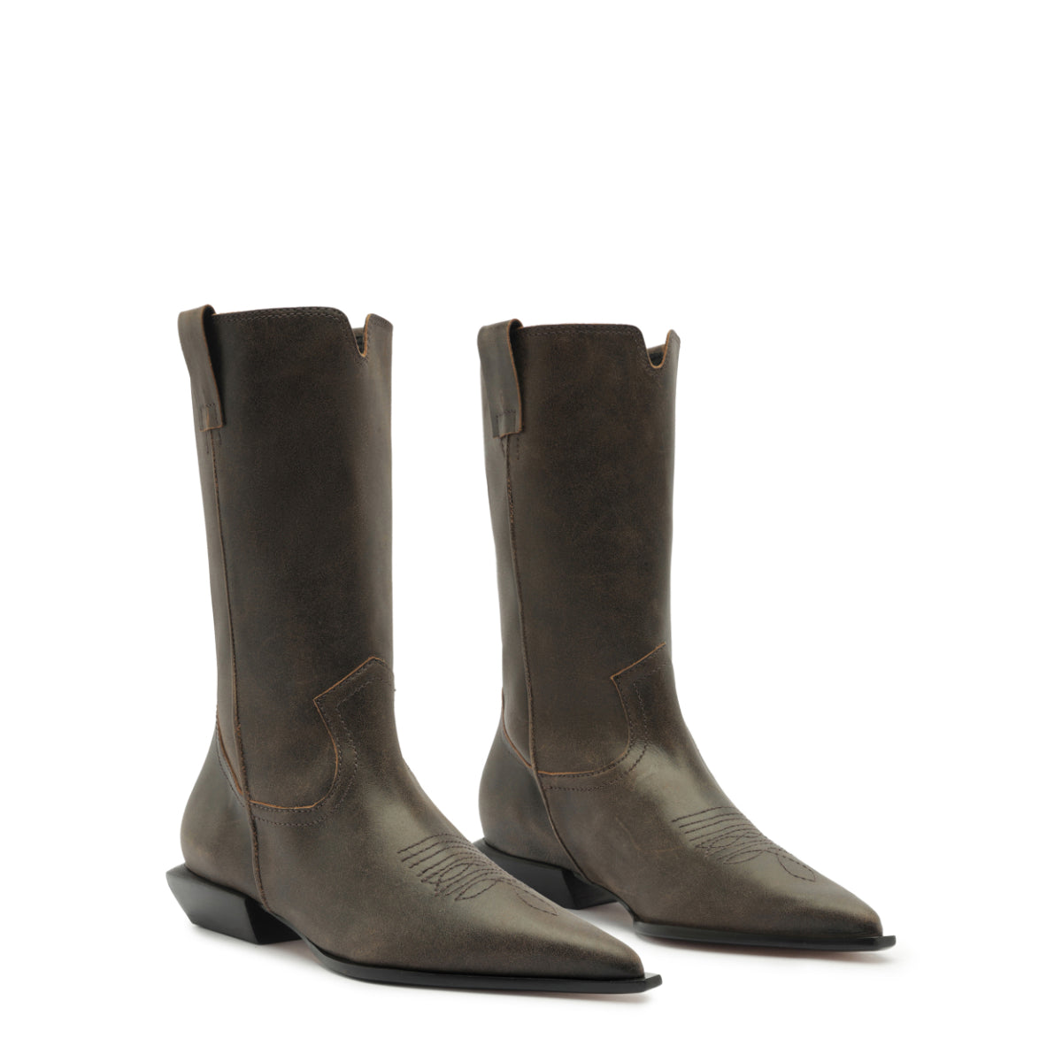 Ashley Leather Bootie in Black