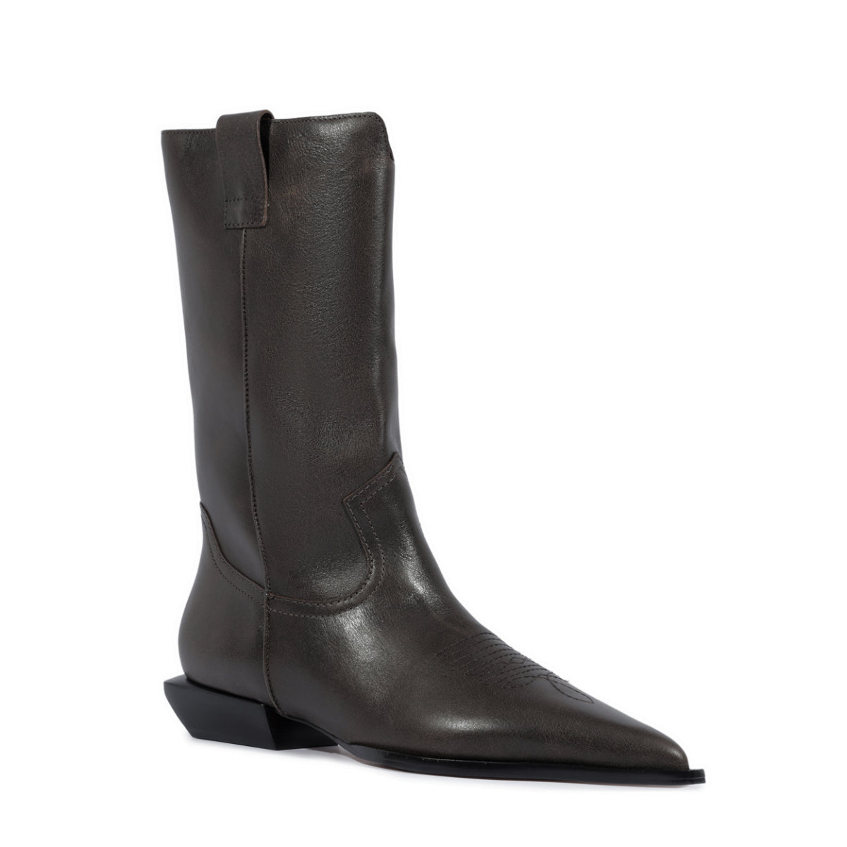 Ashley Leather Bootie in Root Brown