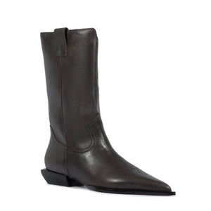 Ashley Leather Bootie in Root Brown