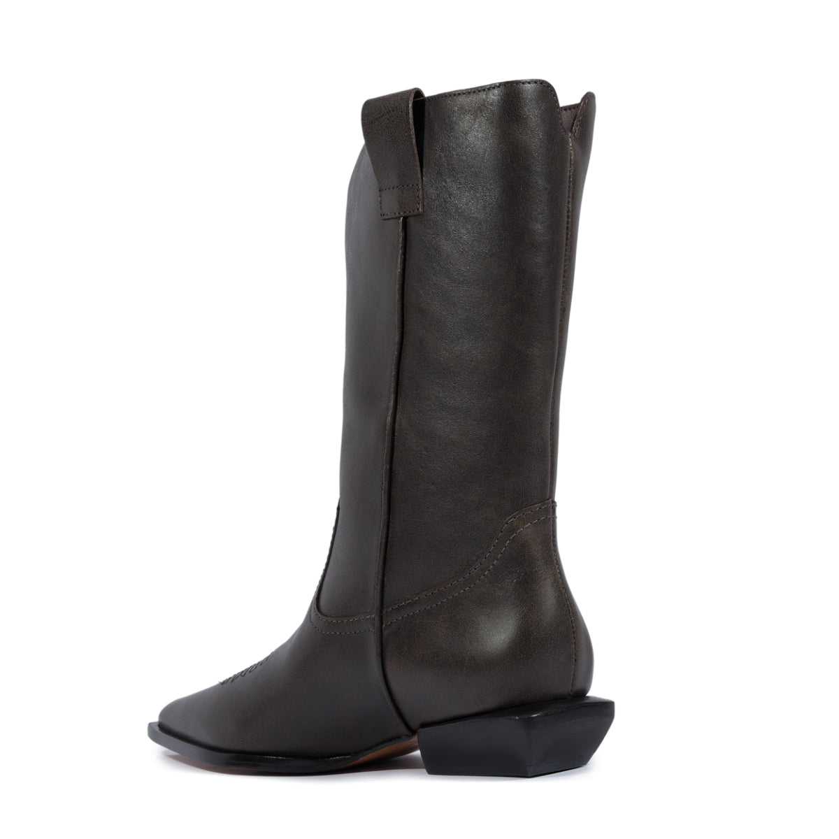Ashley Leather Bootie in Root Brown