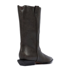 Ashley Leather Bootie in Root Brown